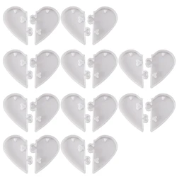 10 peças chaveiros de casal molde de silicone, forma de coração para chaveiro diy ou joia brinco colar pingente artesanal