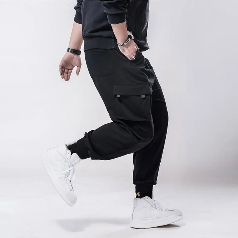 Pantalon crayon à poches pour hommes, survêtement grande taille 5XL 6XL 7XL, décontracté, streetwear, élastique, extensible, 48 50