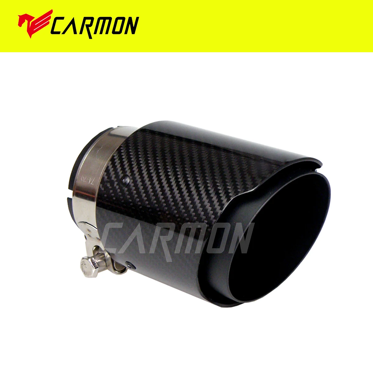 Glossy Twill Carbon Fibre Car Exhaust Tip Black Coated Stainless Steel Muffler Tip Tail Pipe For BMW BENZ AUDI Car Accessories