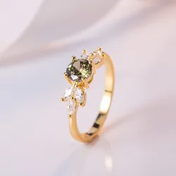 14K Gold Ametrine Gemstone Ring for Women Anillos De Bague or Jaune Topaz Gemstone Jewelry 14 K Gold Color Wedding Anel Ring Box