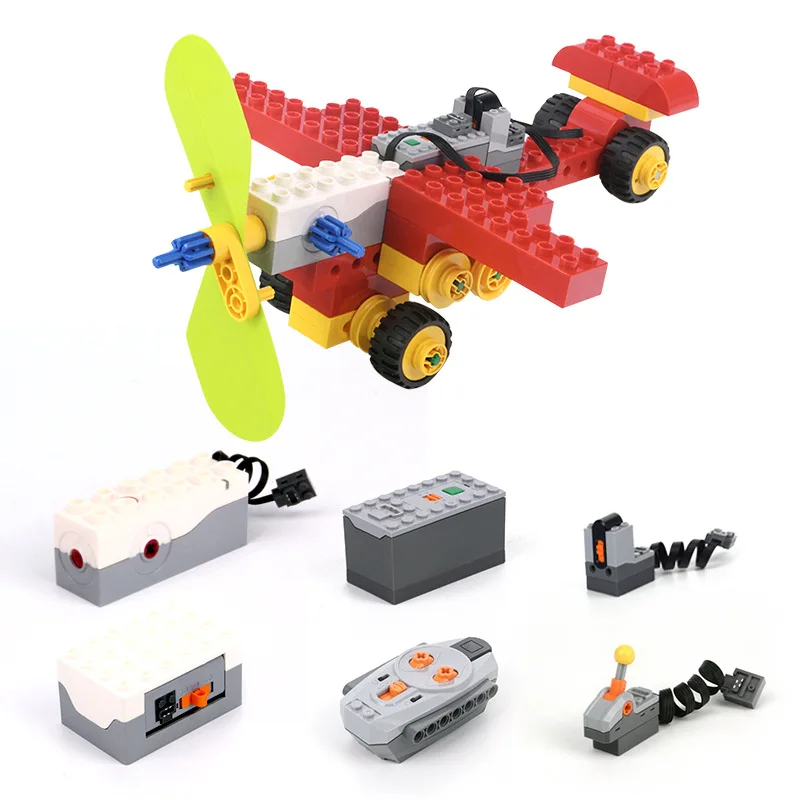 NEW Electric Large Motor Remote Control fit for 9656 Early Simple Machines Set Teaching AID Building Blocks Kit DIY Toys Gifts