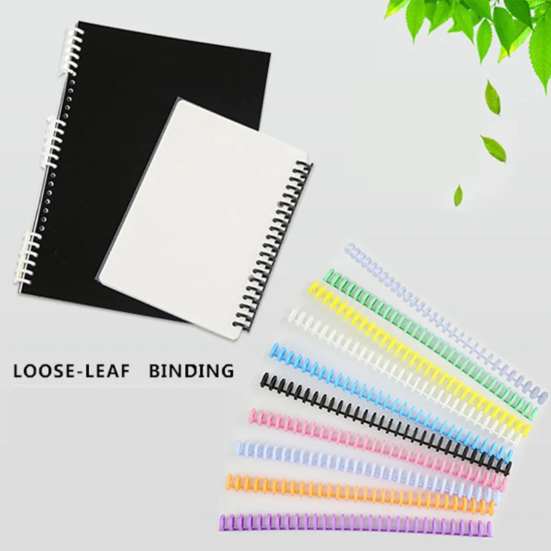 10pcs 16mm A4/A5/B6/A7 Binding Rings 30 Hole Loose-leaf Binding Strip Plastic Loose-leaf Ring Binding Clip Loose-leaf Buckle