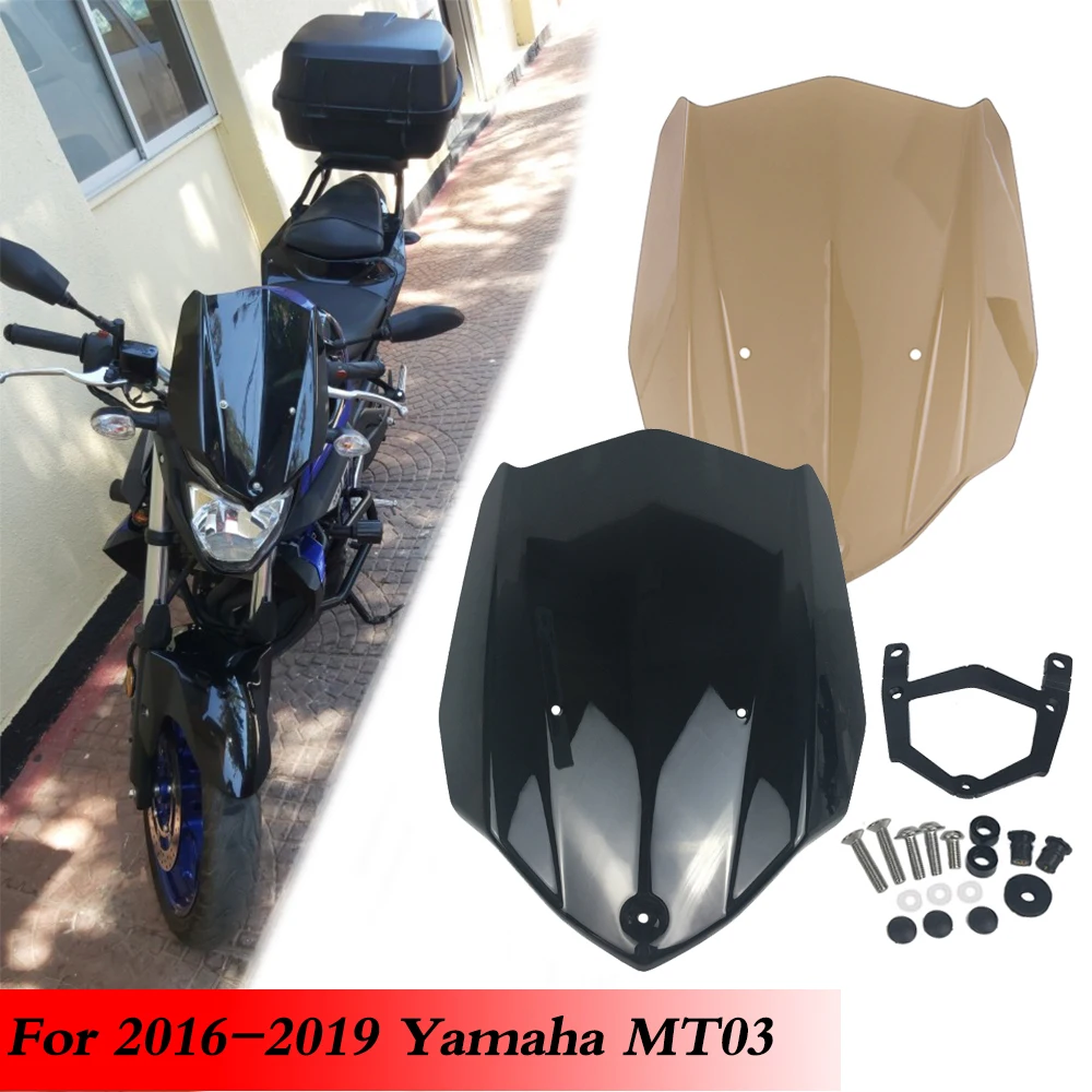 For YAMAHA MT03 MT 03 Windshield Windscreen Headlight Screen Lens Cover Protector Guard Headlamp Shield 2013 2017 2018 2019