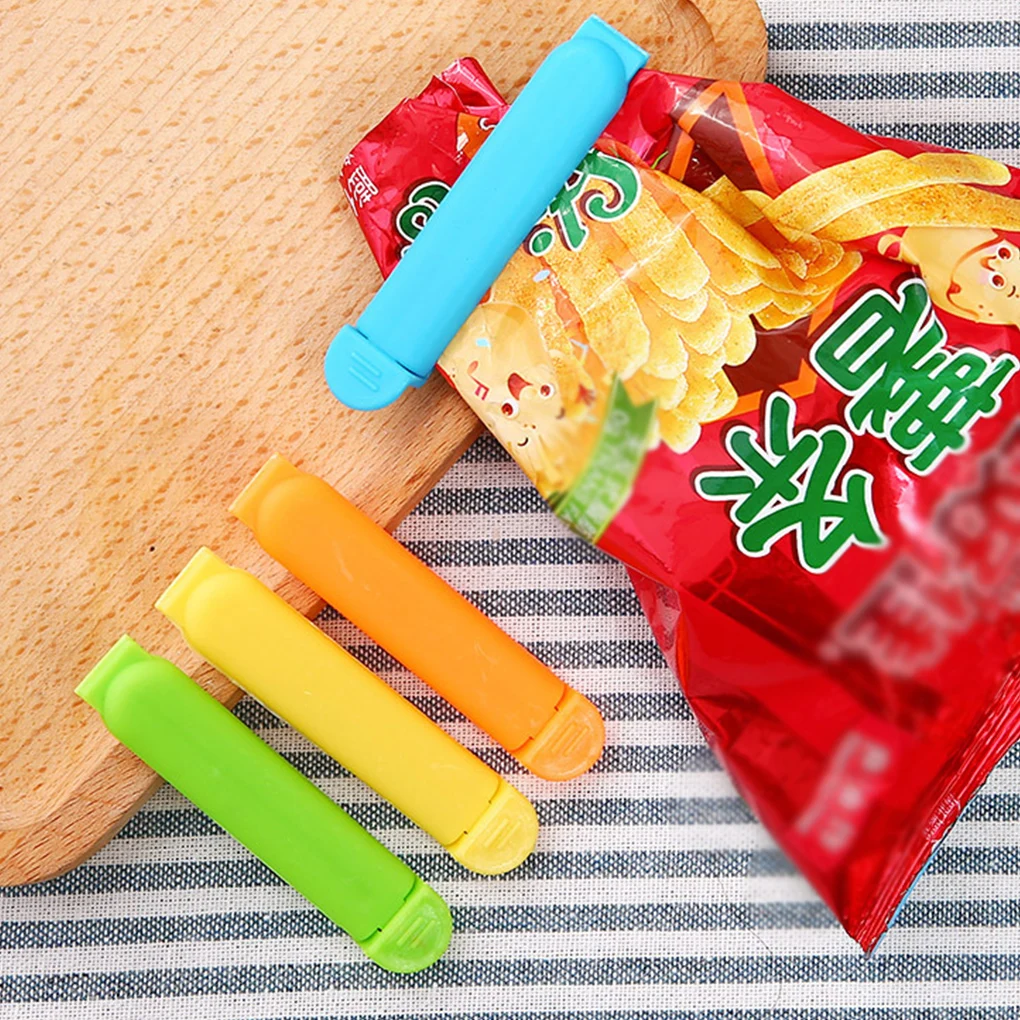 10 Pieces Sealing Clips Plastic Snack Bag Bread Sealers Clamps Reusable Home Kitchen Seal Accessories Color Random