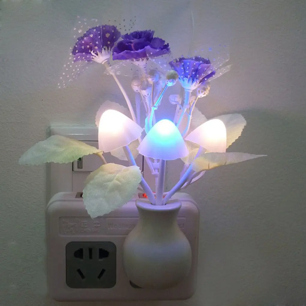 Novelty Night Light US Plug Induction Dream Mushroom Fungus Luminaria Lamp 220V 3 LED Mushroom Lamp led night lights