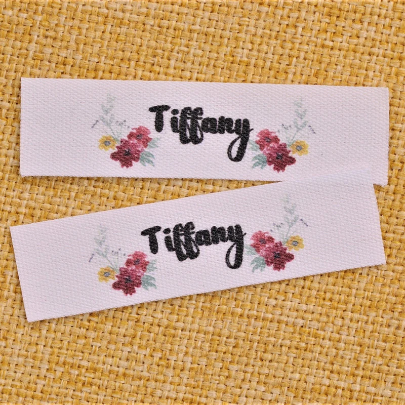 15x60 mm Custom Clothing Labels - Personalized Brand  Organic Cotton Ribbon Labels, Logo or Text Sewing DIY Labels 50-500pcs