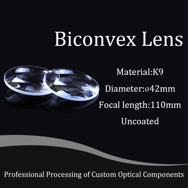 Glued Lens K9 Glass 42mm Diameter, 110mm Focal Length And 12mm Central Thickness Antireflective Coating On Optical Test Tools