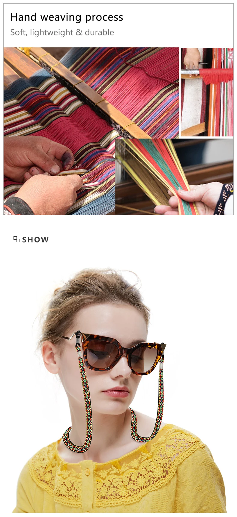 Brillenschnurketten, modische Brillengurte, Brillenband, Haltschnur, mehrfarbiges Sonnenbrillenband für Damen und Herren – Detail 6