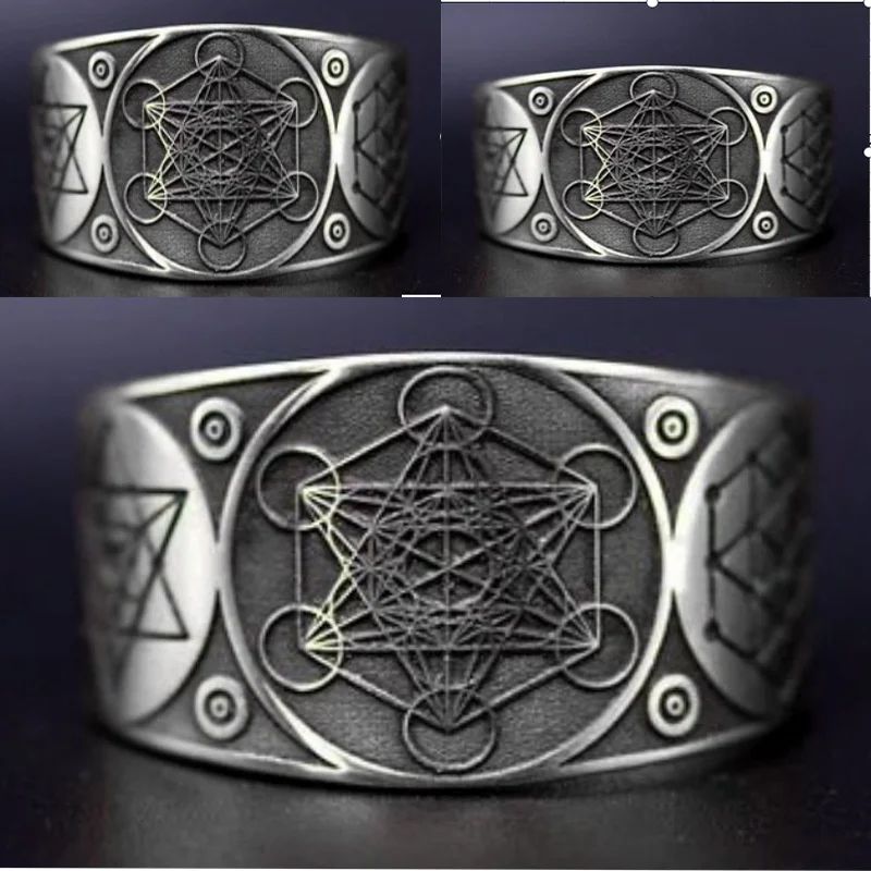 Newly Adjustable Ring Archangel of Metatron Vintage Style for Women/Men Jewelry Gift