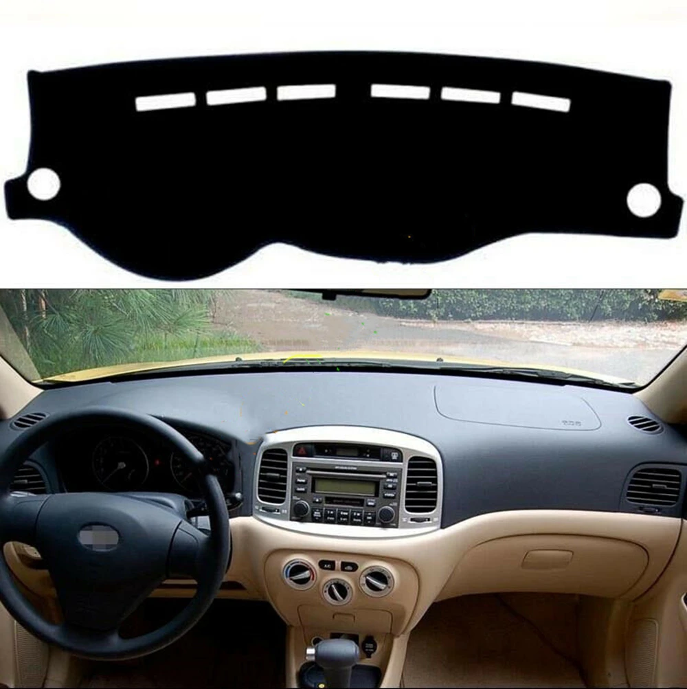 

For HYUNDAI ACCENT 2006-2010 Black Front Dashboard Cover Carpet Car Dash Board Heat Proof Mat Anti-Sun Shield Pad Shade Strip