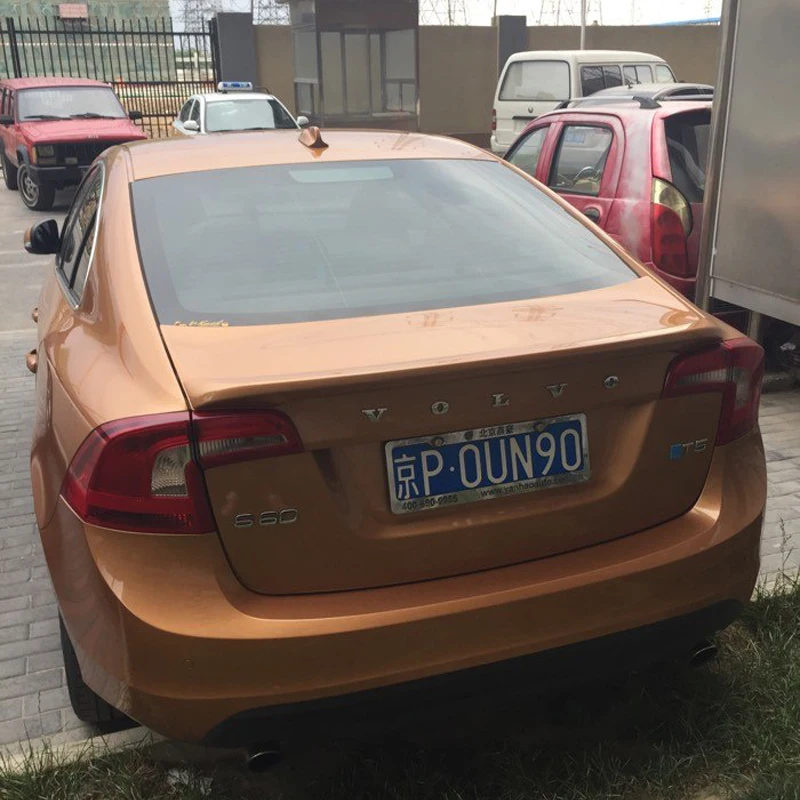 Para VOLVO S60 Spoiler 2014-2016 VOLVO S60 Material ABS de alta calidad alerón trasero de Color de imprimación de ala trasera de coche