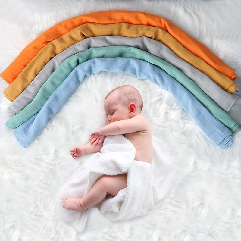 120*120cm 70% Bamboo 30% Cotton Baby Blanket Swaddle Wrap Sleepsack Stroller Cover Bath Towel Blanket Clothes For Newborn