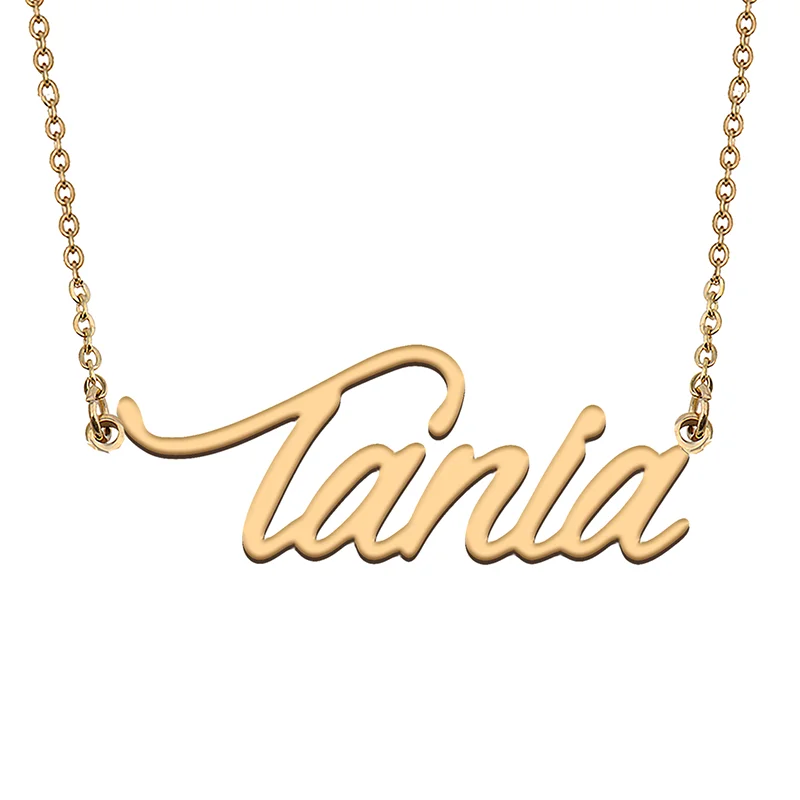 Tania Custom Name Necklace Customized Pendant Choker Personalized Jewelry Gift for Women Girls Friend Christmas Present