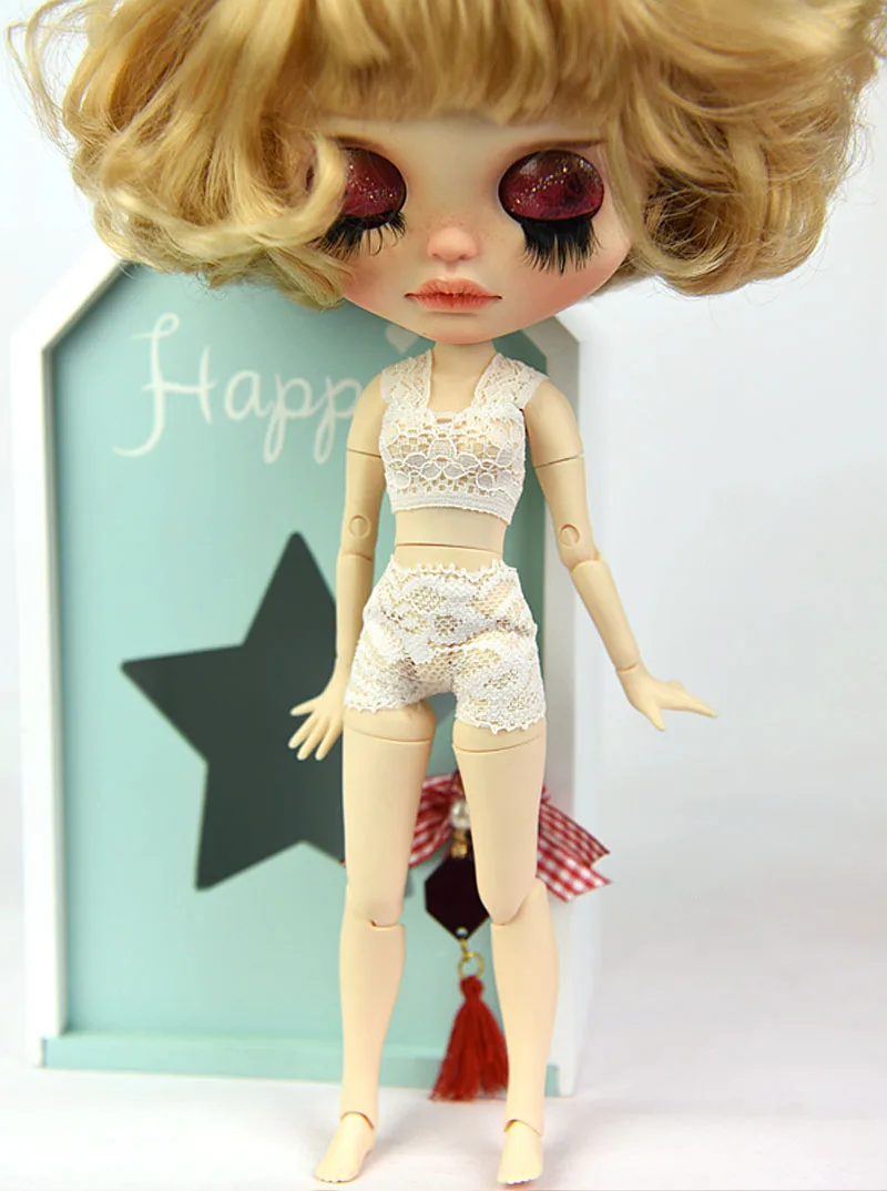 Soft Lace Underwear Bra & Briefs For Blyth Licca Doll Clothes 1/6 Doll Clothes Knickers For Blythe BJD Dolls Top & Underpant