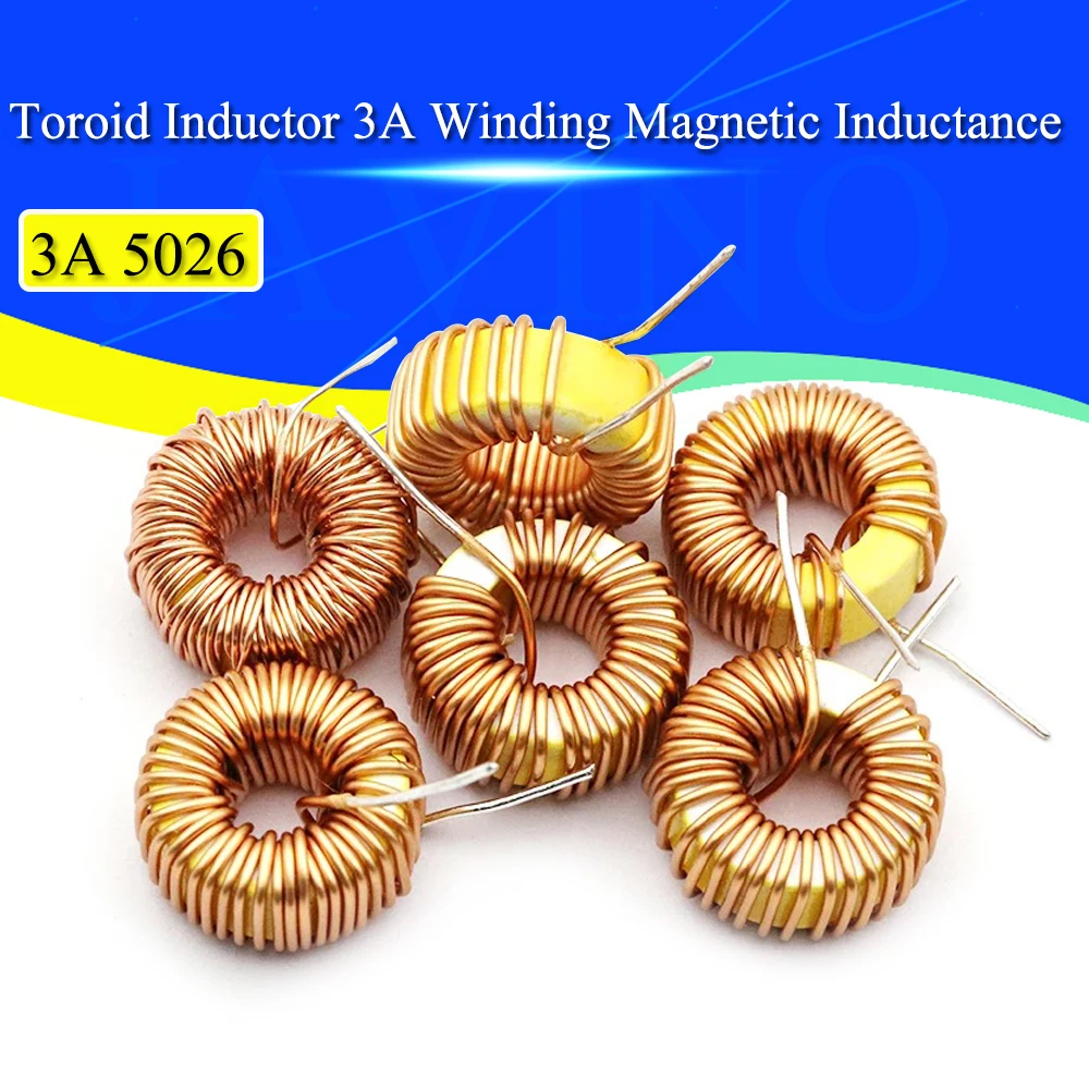 5Pcs 5026 Toroid Inductor 3A Winding Magnetic Inductance 22uH 33uH 47uH 5647uH 100uH 220uH 330uH 470uH Inductor For LM2596