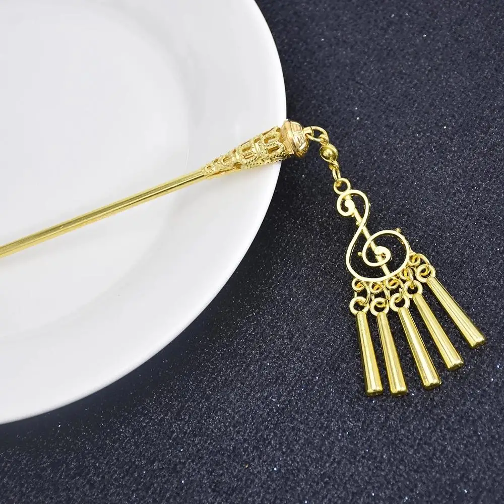 Bohemia Ethnic Vintage Gypsy Tibet Gold Color Tassel Carved Flower Chopstick Hair Sticks For Women Hair Pins Jewelry Horquillas