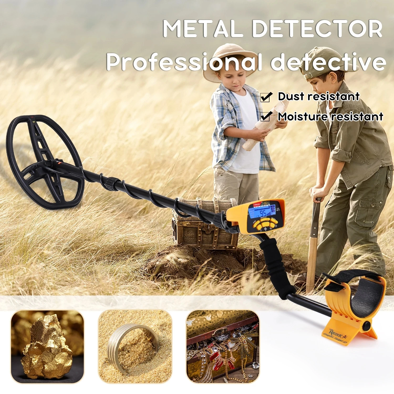 Imagem -06 - Underground Metal Detector Pro Detector de Ouro Bobina Impermeável Long Range Data Show Função de Luz Traseira Md6450