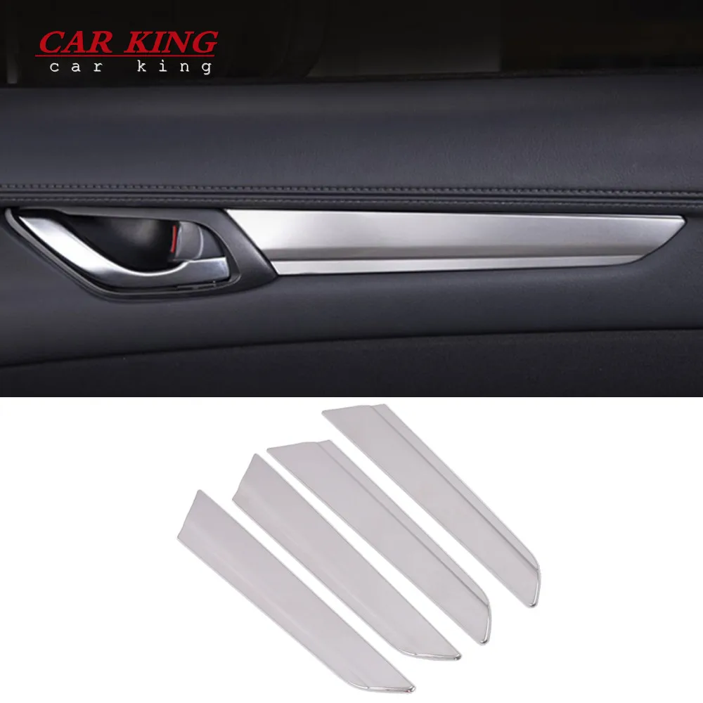 

For Mazda CX-5 CX5 2017-2021 KF Car Inner Door Handle Handrail Panel Cover Trim Strip Garnish Stickers Styling Accessories 4pcs