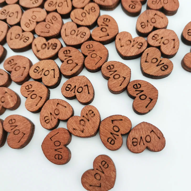 

(100pcs/pack) 10mm Width Heart-shaped Wood Colour Buttons Handwork Sewing Scrapbook Clothing Crafts Accessories Home Decoration