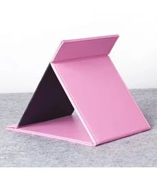 Mirror foldable Pu large cosmetic mirror portable Desktop thickened high definition mirror