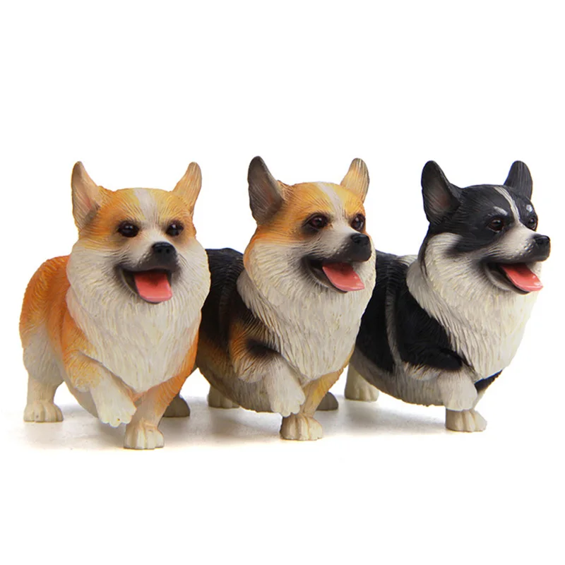 

Simulation Dogs Welsh Corgi Pembroke Resin Models Desktop Ornament Decor Children Toys Pet Dolls Figures Figurines For Kids Gift