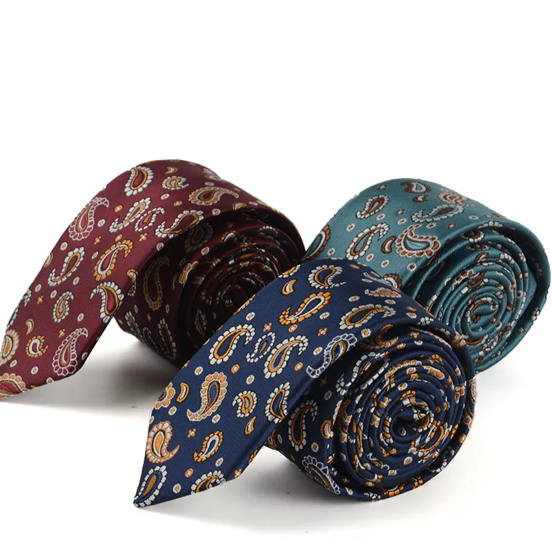 Men\'s Tie Classic Paisley Stripe Vintage Silk Jacquard Necktie Accessories Daily Wear Cravats Wedding Party Gifts Man Necktie