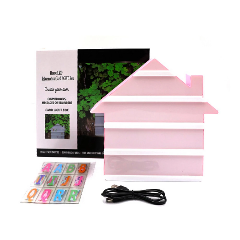 Veilleuse en forme de cœur avec boîte à LED, symbole des lettres bricolage, décoration de carte, USB, batterie 62, babillard, lampe de table