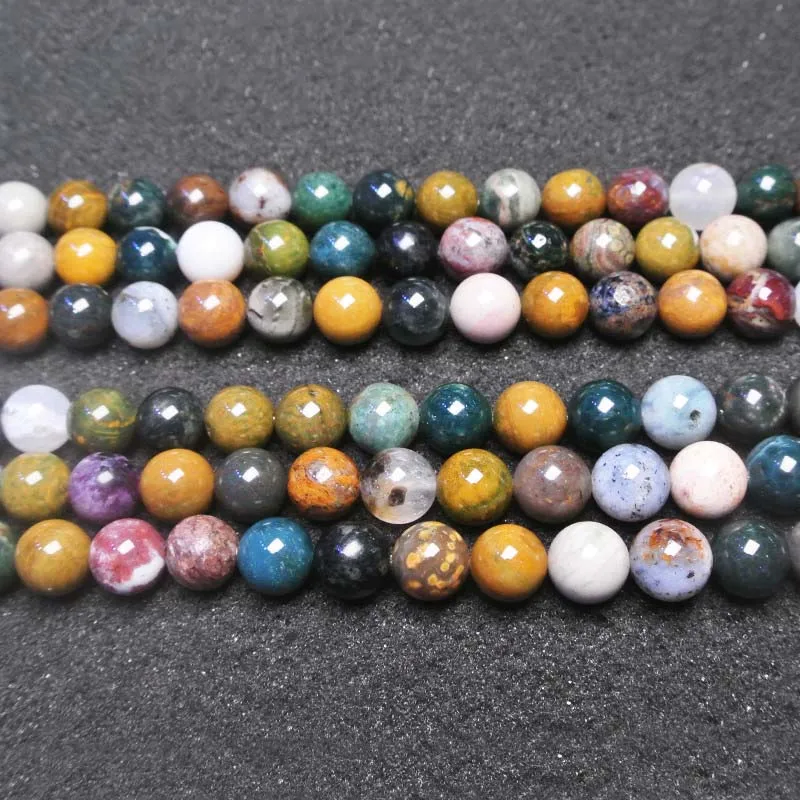 2 strands Natural Stone Marine Agates Round Beads 6/8/10mm Loose Beads