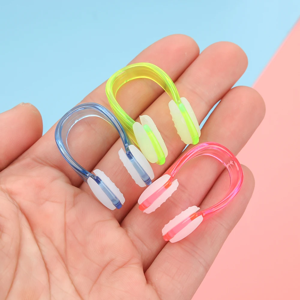 4Pcs/Set Candy Color Soft Silicone Nose Clip Small Size Nose Clip Swimming for Adult Children Water Sports Pool Accessories