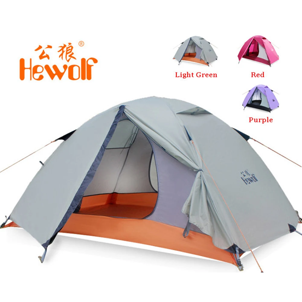 Hewolf-Tente de camping double couche ultralégère, perche en aluminium, imperméable, coupe-vent, extérieur, plage, Barraca, 1595 kg, 2.51