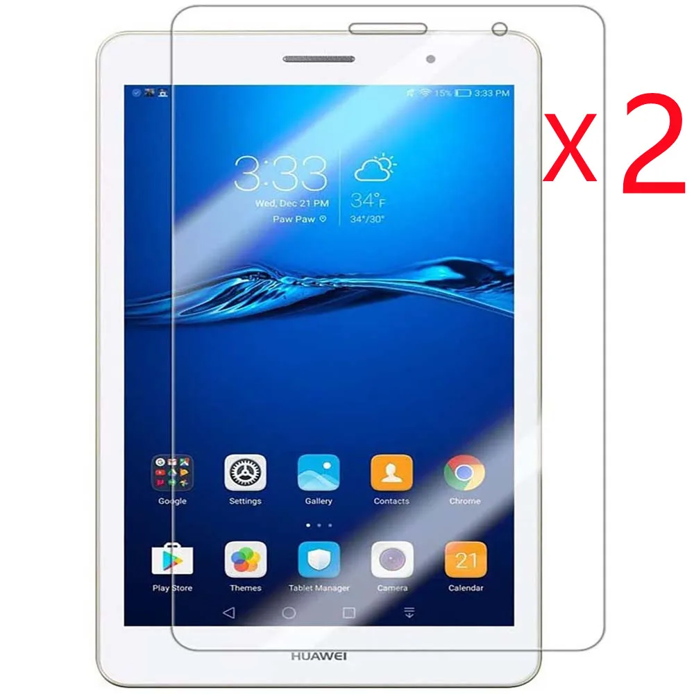 2Pcs Tablet Tempered Glass Screen Protector Cover for Huawei MediaPad T3 8.0 Inch Bubble Free HD Eye Protection Film