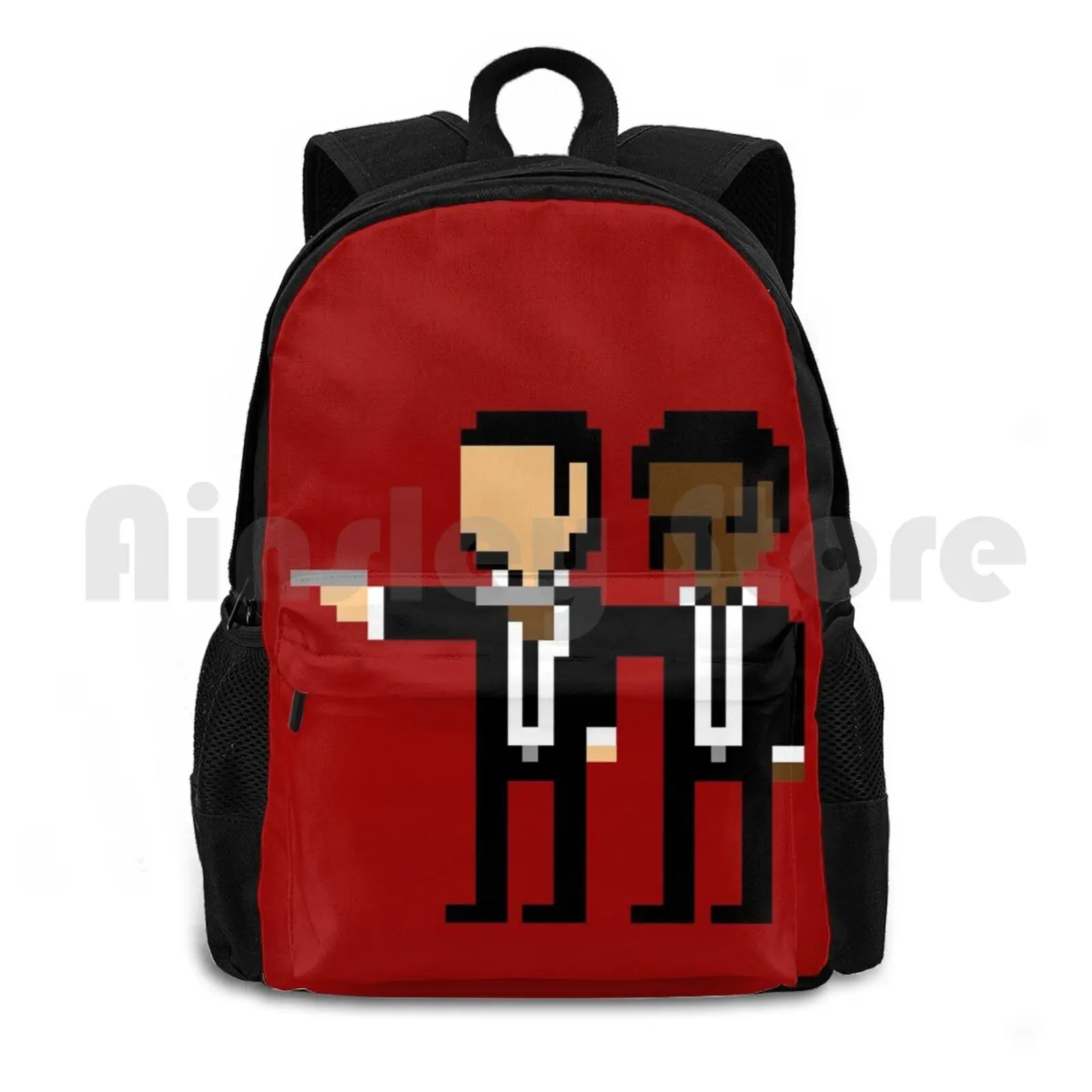 Ezekiel 25 : 17-Pixel Mode Outdoor Hiking Backpack Waterproof Camping Travel Ezekiel 25 17 Pulp Fiction Quentin Tarantino