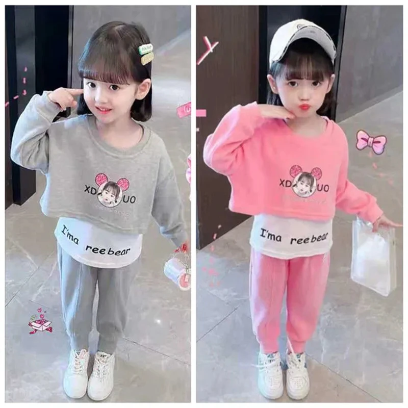 

Kids Girl Outfit 2Pcs Set 2021 Spring Autumn Toddler Girls Casual Sweatshirt+Pants Students Tracksuit Boutique Girls Clothes