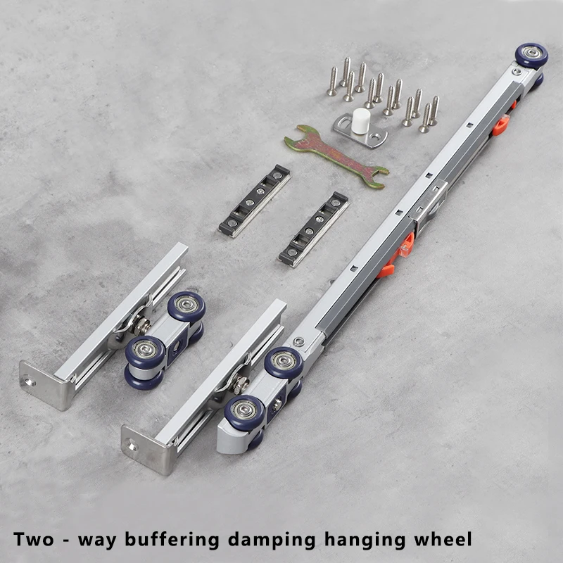 TOPKNORR Two-Way Buffer Damping Danging Wheel,Roller,Slide Doors Pulley,Load 60kg,Aluminum Alloy Rail,Mute Safety,Anti-Ollision