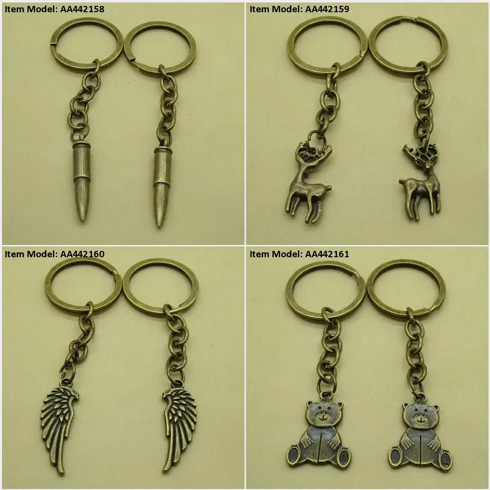 Keychain Keyring Bullet Christmas Deer Buck Angel Wings Toy Jewelry Making Bag Charms