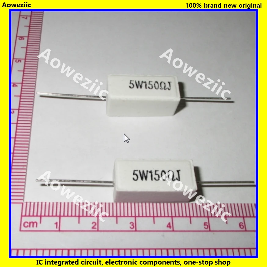 10 Chiếc RX27 Ngang Xi Măng Chịu 5W 150ohm 150R 150RJ 5W150RJ Gốm Chống Độ Chính Xác 5% Công Suất Kháng