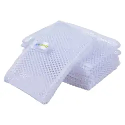 Hot Sale SUNLAND Household Netted Dish Cloths Washing Dishes Scrubber Kitchen Mesh Dishcloth Fast Drying 6 Pack 12Inx12In White