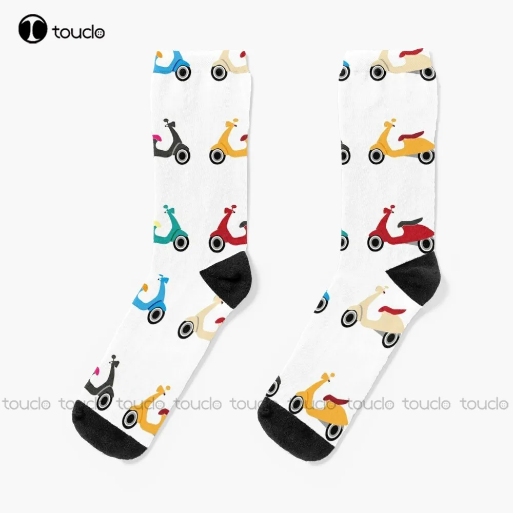 Colourful Vespas Socks Socks Personalized Custom Unisex Adult Teen Youth Socks 360° Digital Print Halloween Christmas Gift