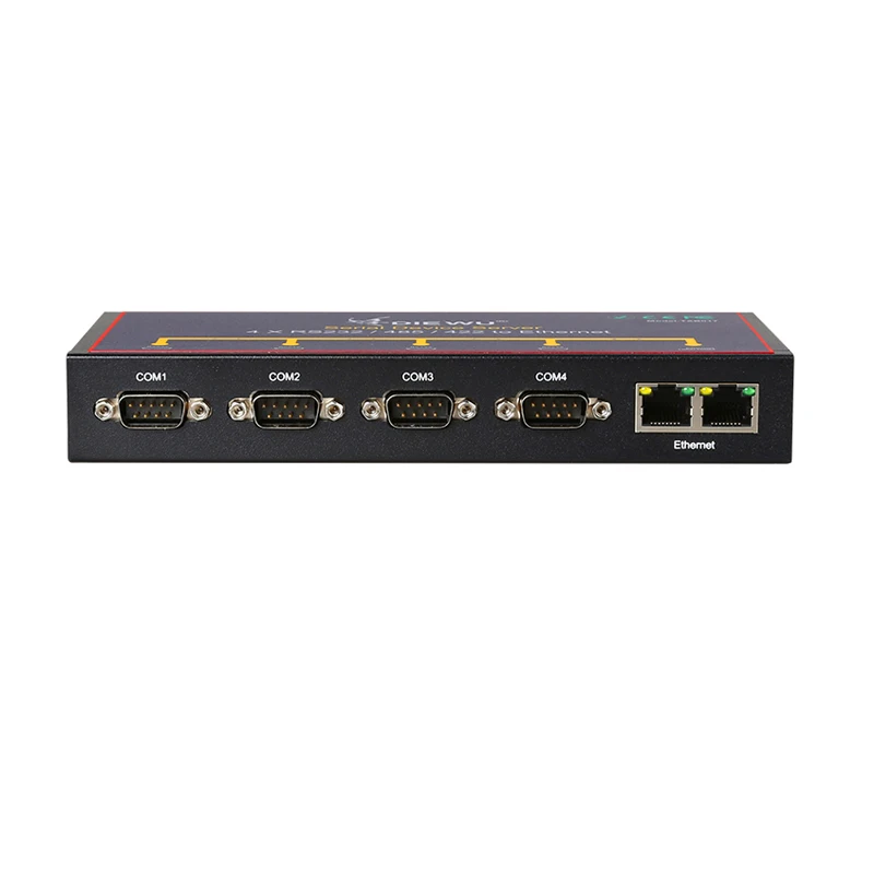 Industrial Grade Serial Server 4 port Serial RS232/485/422 Device 10/100Mbps Full Duplex /Half Duplex dual ethernet RJ45 to com