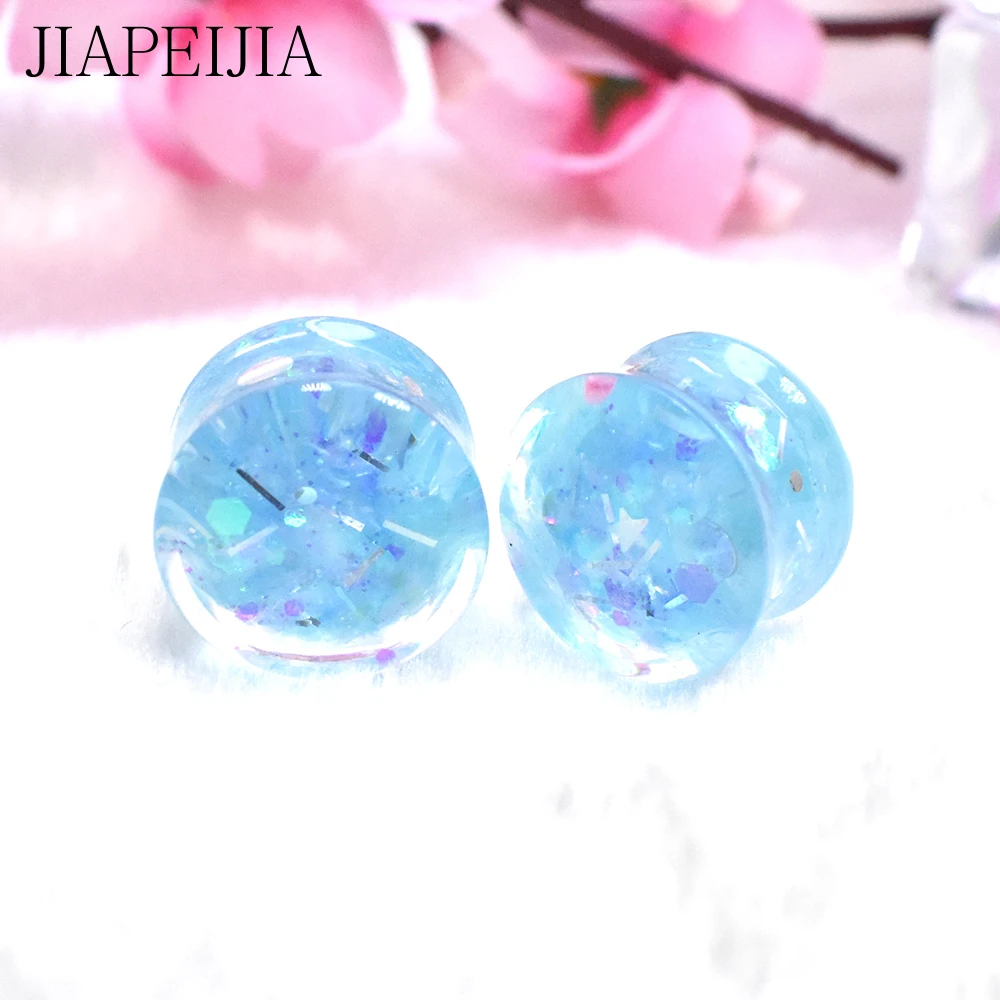 Twinkle Acrylic Ear Gauges Plugs Stretching Tunnels Double Flared Expander Ear Piercing Jewelry 6-30mm