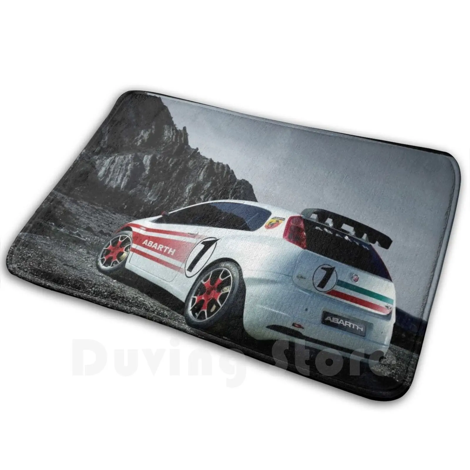 Fiat 500 Abarth Carpet Mat Rug Cushion Soft Non-Slip Fiat 500 Abarth Fiat 500 Motorsport Racing Italy Italian 124 Punto