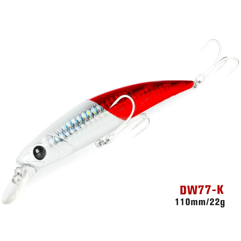 TSURINOYA 110S Sinking Minnow NEUE FARBE DW77 110mm 22g Große Forelle Hecht Seebarsch Meeresangeln Künstlicher harter Köder Jerkbait Wobble