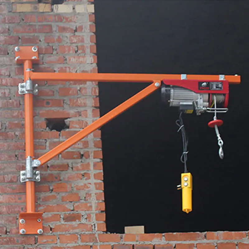 Wall crane bracket electric hoist bracket small crane hoist hoist household shelf rotating decoration hoist 220v