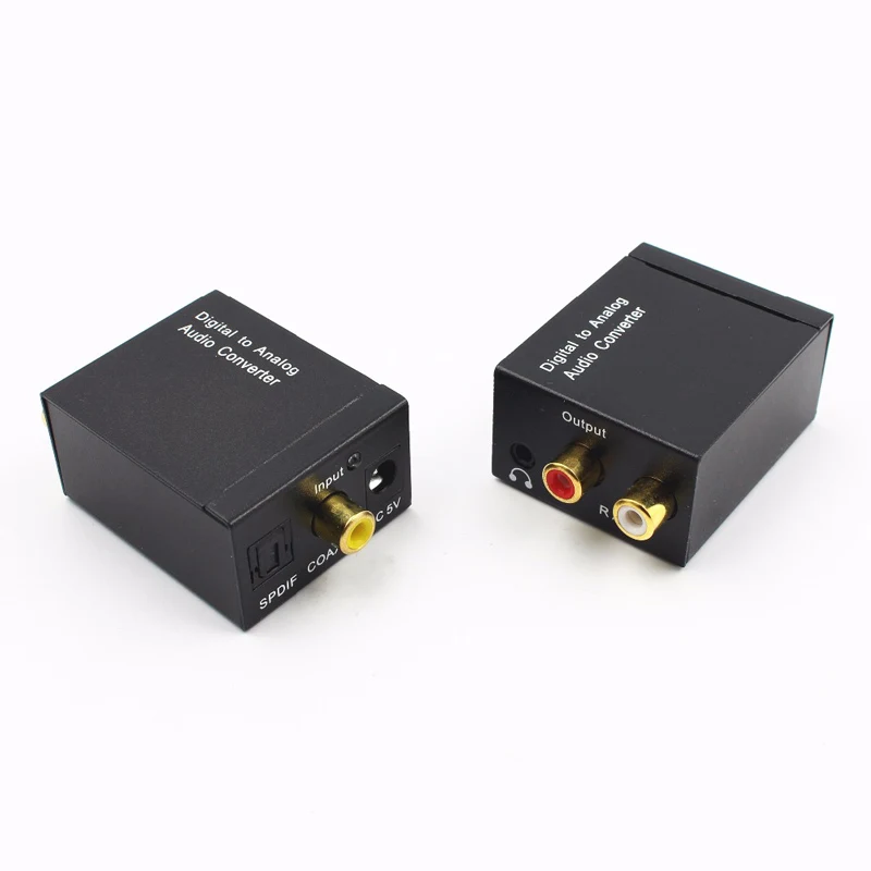 Convertisseur audio numérique vers analogique à fibre optique coaxiale portable, prise AUX 3.5mm, RCA, L, R, éventuelles DIF, amplificateur décodeur audio numérique