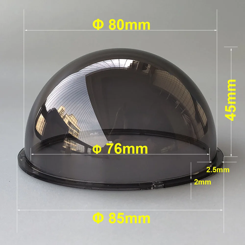 

3.3 Inch Small Smoked Color Hikvision Samsung CCTV Camera Housing Cover HD Outer Protection Dome Mini Hemisphere Shell 85mmx45mm