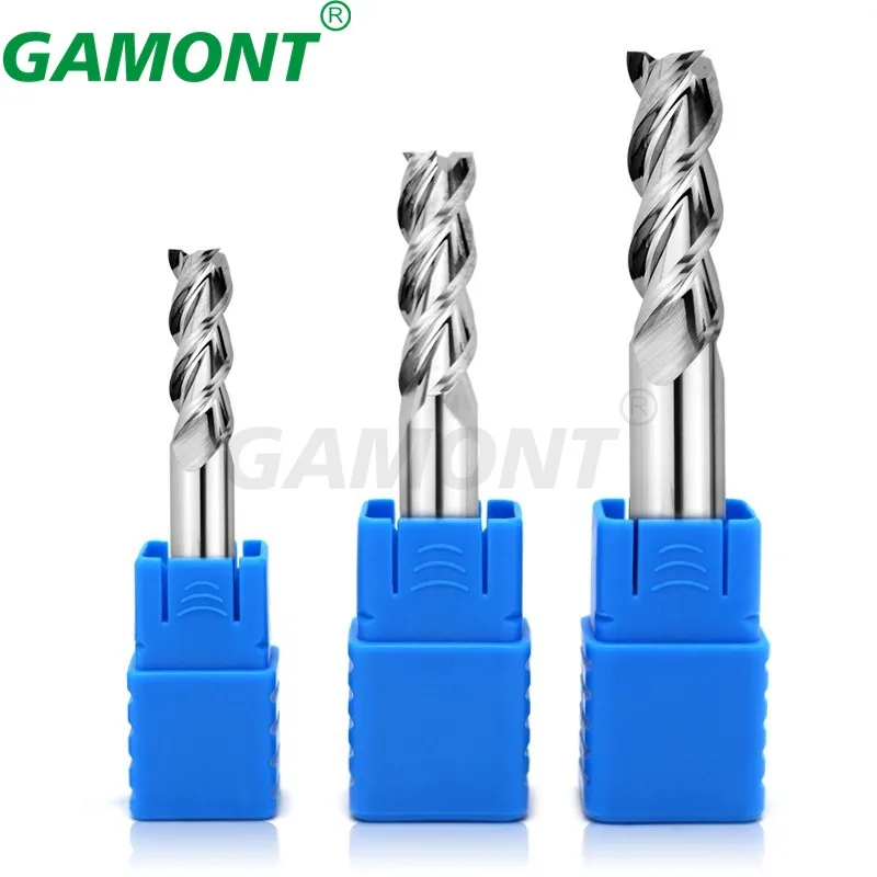 GAMONT HRC50 3-Flute Tungsten Steel Carbide Milling Cutter CNC Machinery Maching Specular High Lights Aluminium Special Endmill