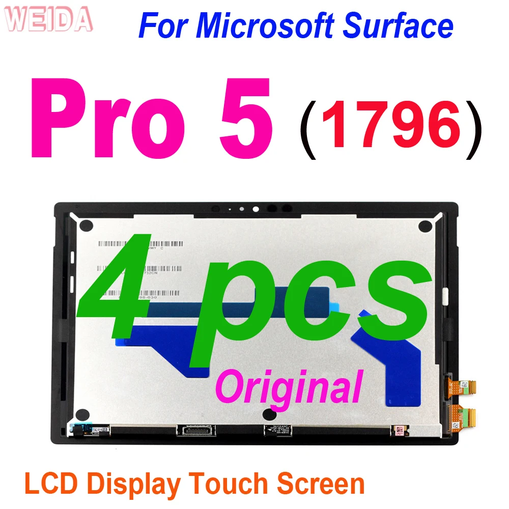 

Original 4PCS LCD For Microsoft Surface Pro 5 1796 LCD Display Touch Screen Digitizer Assembly For Surface Pro5 Pro 5 LCD Tools