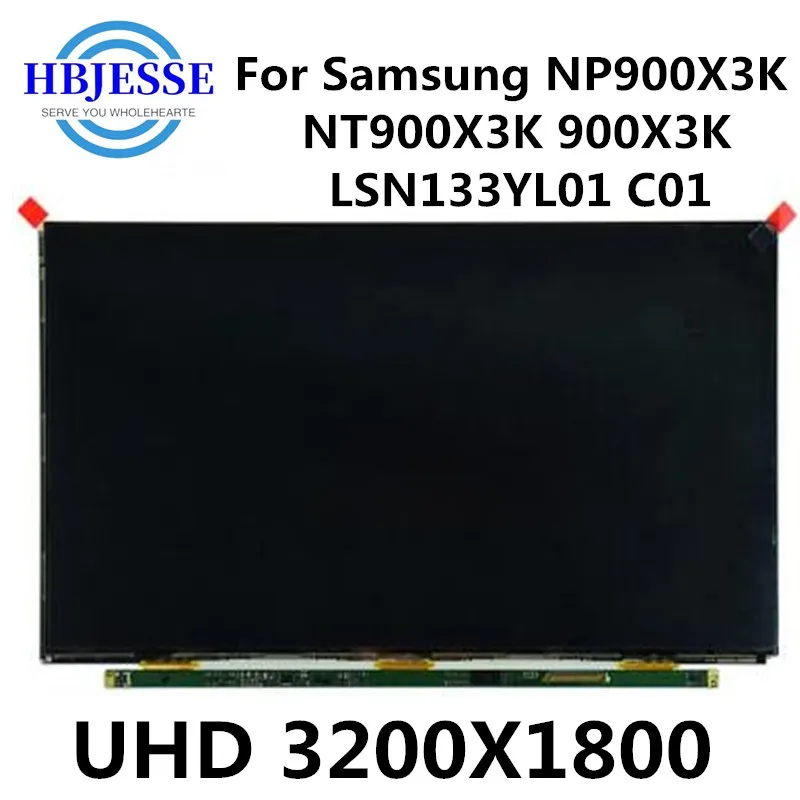 

Original 13.3" LSN133YL01-C01 LCD Screen For Samsung NP900X3K NT900X3K 900X3K LCD LED Display Screen matrix UHD 3200X1800