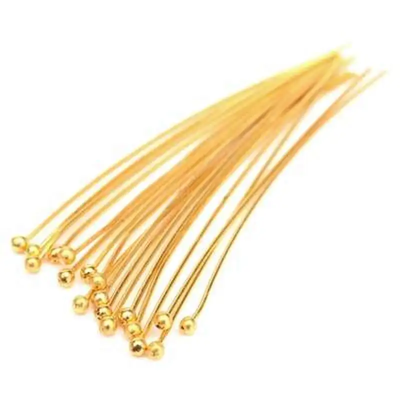 100pcs/lot Gold Metal Ball Head Pins for Diy Jewelry Making Head Pins Supplies 16 20 25 30mm