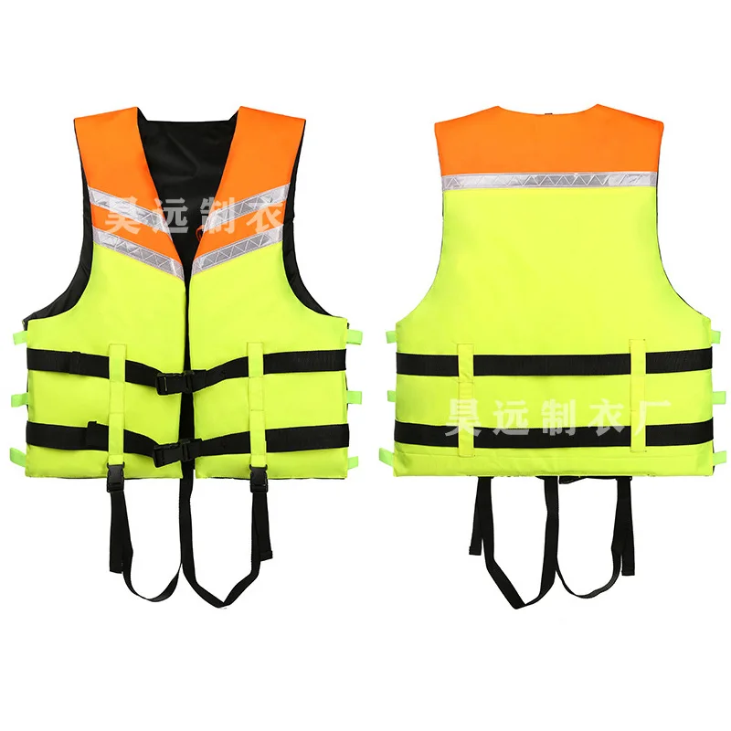 

Polyester Life Jacket for Adults and Children, Life Vest for Swimming, Boating and Ski Drifting, Water Sports, Orange,